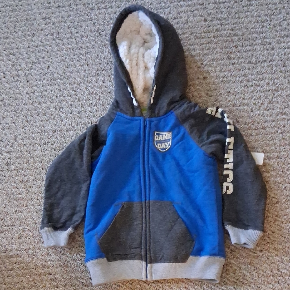 TOUGHSKINS Kids Boys Blue and Gray Hoodie